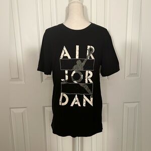 AIR JORDAN Men T-Shirt, Black, Gray and White, Size Small